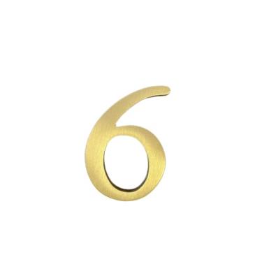 Imagem de 1,77 polegadas de altura autoadesivo latão sólido letras inglesas 4,5 cm adesivo de parede dourado números de caixa de correio números de endereço da casa loja nome do estúdio DIY combinação para