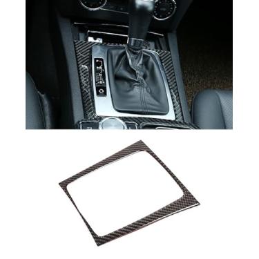 Imagem de TZYSZDB Consoles centrais de fibra de carbono real capa de proteção de painel compatível com C Class W204 2007-2013-acabamento brilhante.