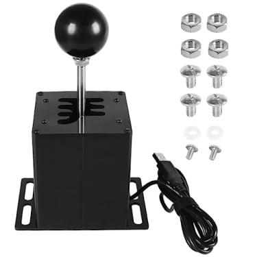 Imagem de USB Simulator Shifter Compatible with Logitech G29 /G27 /G25 /G920 T300RS/GT Steering Wheel , Applicable for ATS ETS Dust WRC Sim Racing Games H Shifter with Carbon Fiber Grip - 6+R Black(PC System)