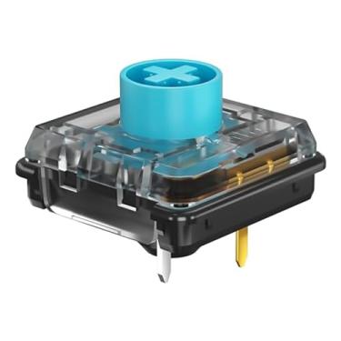 Imagem de Zjmehty Kailh Choc V2 Interruptores azuis de baixo perfil para teclado mecânico, interruptor Clicky RGB/SMD/MX de 4 pinos 55gf (72 peças, azul Choc V2)