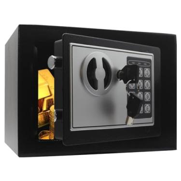 Imagem de Heroecol SAFEKey e cofre eletrônico de segurança cofre digital para escritório doméstico hotel negócios caixa para armazenamento de joias de dinheiro (preto, 0,17 metro cúbico)