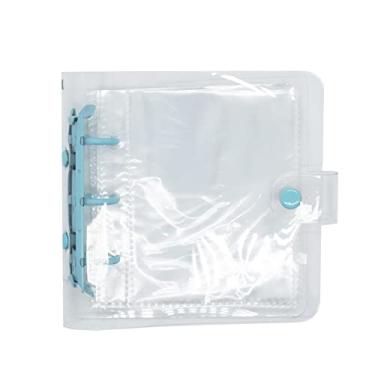 Imagem de Mini álbum de fotos com 40 bolsos, 3 anéis de PVC transparente, porta-cartões Kpop, capa protetora de cartão, capa transparente para fichário, caderno recarregável para cartão postal, mini Instax,