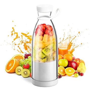 Imagem de Liquidificador tamanho pessoal de 362 g para vitaminas, carregamento USB, misturadores recarregáveis, espremedores de frutas frescas, mini liquidificador elétrico em forma de garrafa para escritório,