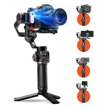 Imagem de Kit de estabilizador para câmera hohem iSteady MT2 Gimbal de 3 eixos para câmera sem espelho/de bolso/de ação/smartphone, luz de preenchimento magnético, rastreador de IA, para Canon/Nikon/Sony