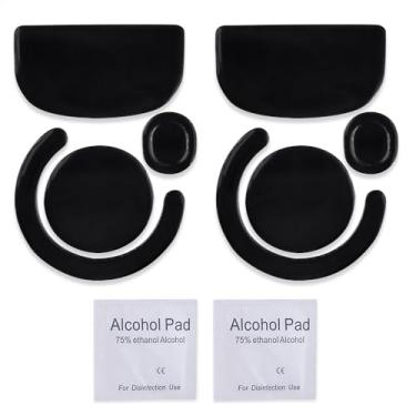 Imagem de HUYUN 2 conjuntos de bordas curvas arredondadas mouse skate e pés de mouse e pés de mouse e mouseskates substituição para mouse gamer sem fio Logit G PRO X Superlight (preto)