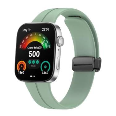 Imagem de Waillynice Nova pulseira de silicone para Huawei Watch Fit 3 SmartWatch pulseira magnética dobrável para Huawei Watch Fit 3 Correa acessórios (huawei watch fit 3, cinza verde)