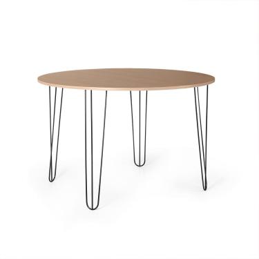 Imagem de Mesa de Jantar Redonda 6 Lugares 120cm Base de Ferro Hairpin Jade - Straub Web