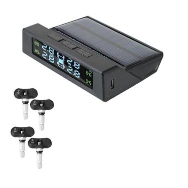Imagem de Monitor de pressão dos pneus do carro tpms com cartão de estacionamento sistema de carregamento solar display lcd monitoramento temperatura sensor tmps(Internal Sensors)