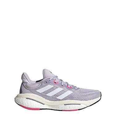 Imagem de adidas Tênis de corrida feminino Solarglide 6, Silver Dawn/Cloud White/Pulse Magent, 40