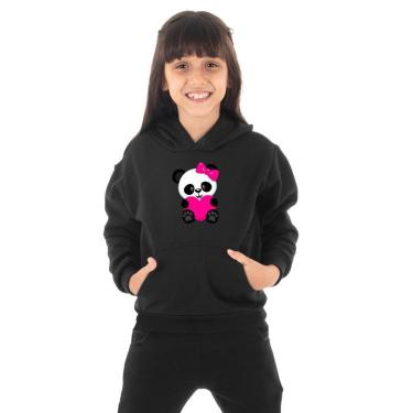 Imagem de Moletom Infantil Canguru Menina Panda Coração Benellys-Feminino