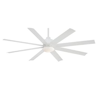 Imagem de Minka-Aire F888L-WHF Slipstream Ventilador de teto externo de 150 cm com luz LED regulável e motor CC em acabamento branco liso