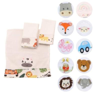 Imagem de Fraldas de Boca Para Bebê Estampada Bordada 30x40 com Tecido Duplo 03 Peças (Safari)