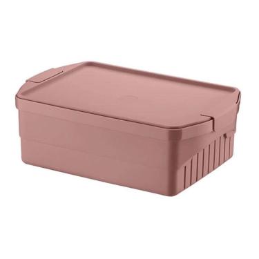 Imagem de Caixa Organizadora 8L Code Crippa Himalaia Rosa Com Tampa E Travas Laterais Empilhável