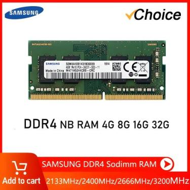 Imagem de Memória Ram Samsung Ddr4 Sodimm - 4Gb, 8Gb, 16Gb, 32Gb E 64Gb (2133Mhz