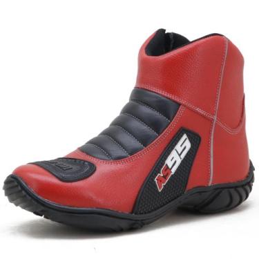 Imagem de Bota Motociclista Semi-ipermeável Atron Shoes - 308 - Vermelho, 44