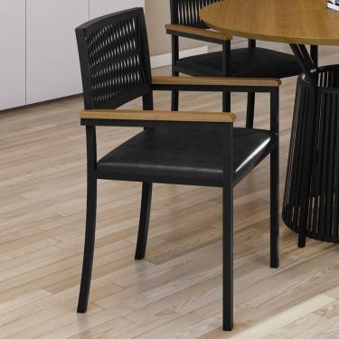 Imagem de Cadeira para Sala de Jantar com Braço Barcelona Preto