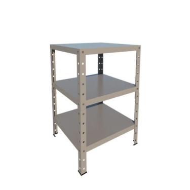 Imagem de Estante Aço Pequena p 45kg CINZA 3 Bandejas Bipartida 65cm x 40cm x 42