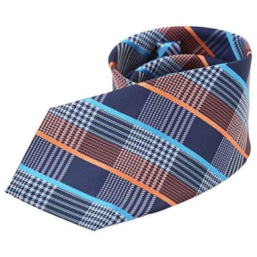 Imagem de Gravata xadrez, durável estilo clássico requintado gravata masculina de 3,1 pol. de largura de poliéster seda para escritório para festa para reunião