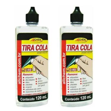 Imagem de Kit 2 Tira Cola 120ml Remove Cola Adesivo Chiclete Duplaface Pro Allch