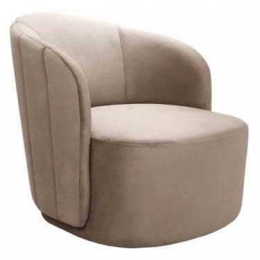 Imagem de Poltrona Decorativa Stela Cadeira Redonda Concha Veludo Bella Decor, C
