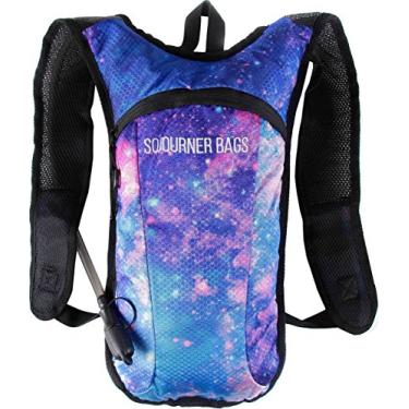 Imagem de Mochila de hidratação SOJOURNER – 2 litros de água incluída para festivais, raves, caminhadas, ciclismo, escalada, corrida e mais (Galaxy 1)