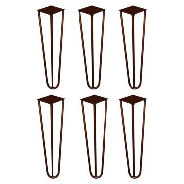 Imagem de Kit 6 Pés De Metal 30 Cm Mesa De Canto Rack E Puffs Bronze