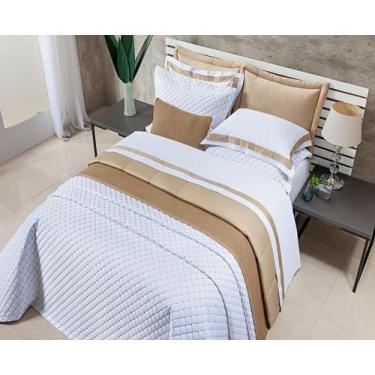 Imagem de Cobre Leito Queen Laisa Bordado 400 Fios 100% Algodão - Doce Lar Enxov