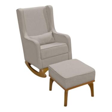 Imagem de Poltrona De Amamentação E Balanço Retro Sofá Áquila C/ Puf - Anjo de C