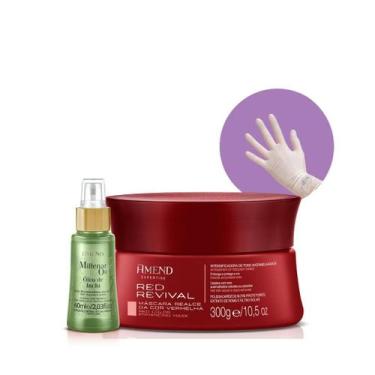 Imagem de Amend Mascara Matizadora Red Revival + Millenar Oil Inchi 60ml + Luva