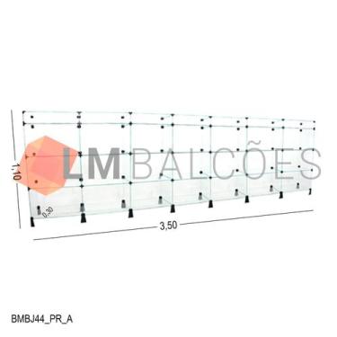 Imagem de Balcão de Vidro com Porta Bijuteria - C/ Conectivo Preto -  MOD.50 - 3