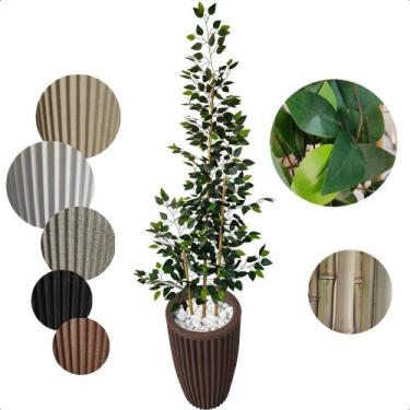 Imagem de Bambu Da Sorte Artificial 2 Metros Grande Com Vaso Decoração - Flor de
