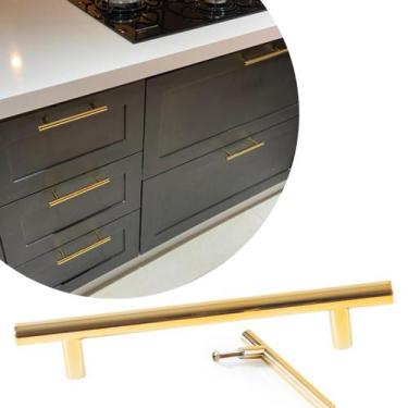 Imagem de Kit Com 2 Puxadores Alça Gold Para Cozinhas Planejadas - Telis Ferrage