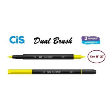 Imagem de Caneta Pincel Cis Dual Brush Pen Aquarelável 27 AM Canario