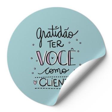 Imagem de 48 Etiquetas Adesivas De Alta Qualidade Mimo Gratidão Ter Você Como Cl