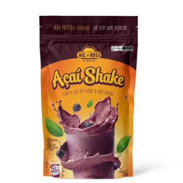 Imagem de Shake em Pó Sache Pouch Açaí Com Açúcar 72g Academia Fitness Fit - Mil