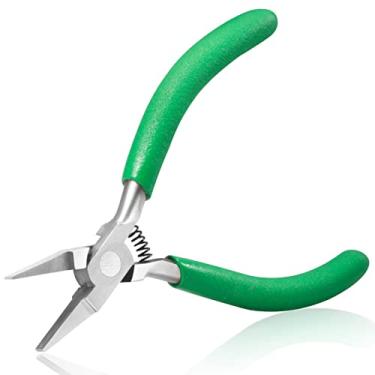 Imagem de SPEEDWOX Alicate de ponta plana de 12 cm para fazer joias, mini alicate de bico de pato para enrolar arame, dobrar ou alisar, ferramentas de fabricação de joias para dobrar e fechar anéis de salto