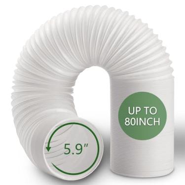 Imagem de Mangueira portátil de ar condicionado, rosca anti-horário de 5,9 polegadas, comprimento de até 150 cm, mangueira de ar condicionado compatível com Haier, LG, Delonghi e mais