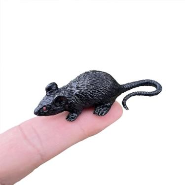 Imagem de Miniature Rat,Halloween Miniatures,Halloween Dollhouse,Fairy Garden Accessories,Halloween Terrarium,Halloween Craft Supplies, Miniature Mice (Black)