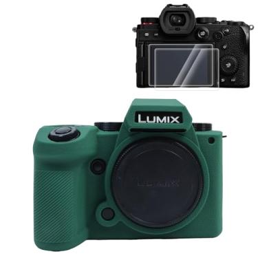 Imagem de Rieibi Capa de silicone para câmera Panasonic Lumix DC-S5II /Panasonic Lumix DC-S5IIX com 2 películas protetoras, capa leve para câmera Panasonic Lumix S5 II X/Panasonic Lumix S5 II, Verde, Capa para