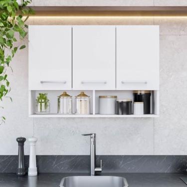 Imagem de Armário Aereo 3 Portas com Nicho Cozinha Compacta Modular - Móveis Bon