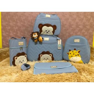 Imagem de Kit De Bolsa Mala Maternidade 5 Peças Completo Safari - WLN Magazine