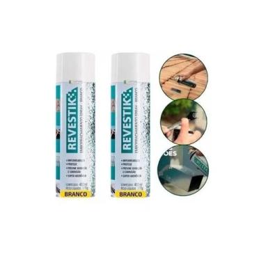 Imagem de Kit 2 Spray Branco  Borracha Líquida Impermeabilizante veda 400g - TBR