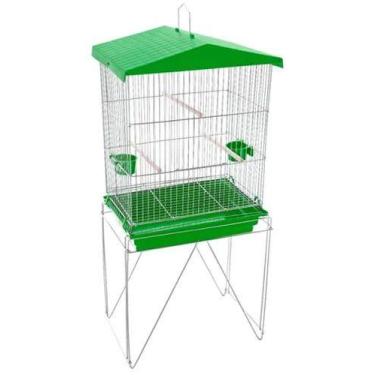 Imagem de Viveiro Calopsita Canário Pássaros Semelhantes Gaiola Dobrável Zincado