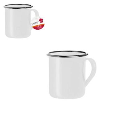Imagem de Caneca Esmaltada 350 Ml Art House - ZEIN, BRANCA