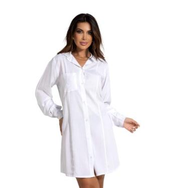 Imagem de Vestido Camisão Chemise Social  Manga comprida Detalhes Chamise - Gise