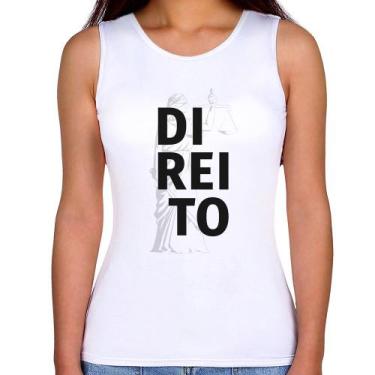 Imagem de Regata Feminina Direito Estudante - Foca na Moda, Branco, GGG
