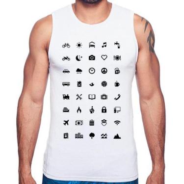 Imagem de Regata Viajante 40 Icones Turista - Foca na Moda, Branco, M
