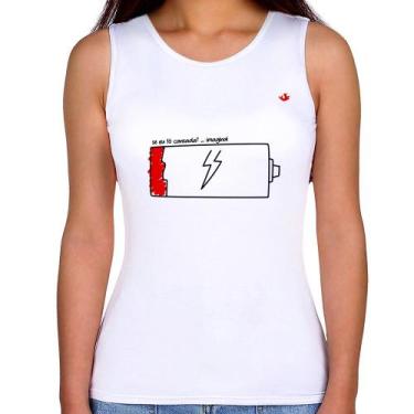 Imagem de Regata Feminina Se eu tô cansada - Foca na Moda, Branco, M