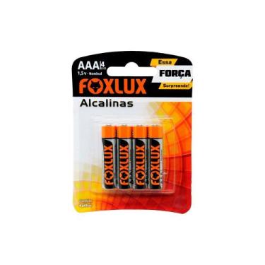 Imagem de Pilha Alcalina AAA Foxlux 1,5 V Original Cartelas 4 Unidades  - NENHUM