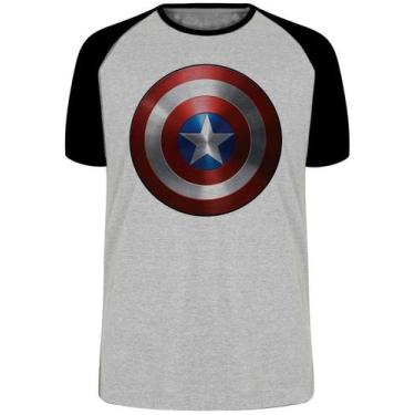 Imagem de Camiseta Capitão América Escudo Marvel Blusa Plus Size extra grande ad